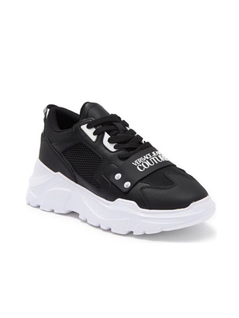 VERSACE Low-Top Chunky Sneakers in Black /White Size EU42 NEW w/Dust Bag